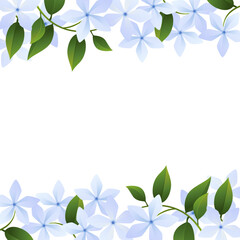 Post with small blue flowers around the edges