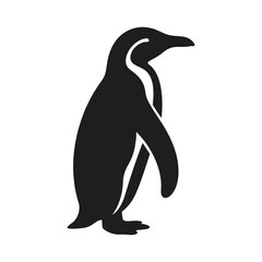Penguin Standing Silhouette – High-Quality Wildlife Clipart 