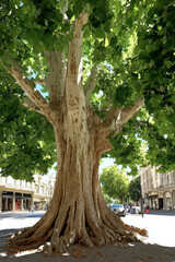Tree standing, A realistic image of a sycamore tree, showcasing its natural beauty and unique characteristics, ideal for use in various creative projects.