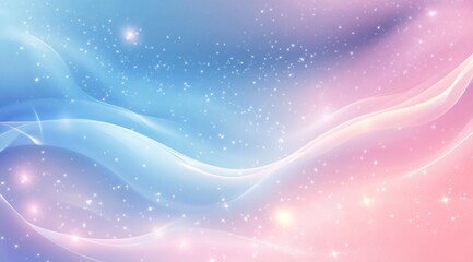 Obraz premium Pastel pink and blue wavy abstract background with glitter.