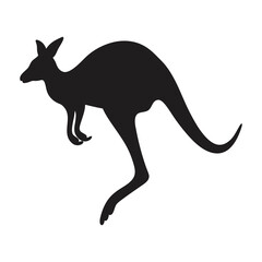 Jumping Kangaroo Silhouette – High-Quality Wildlife Clipart