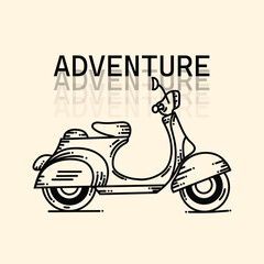 Classic motorcycle illustration