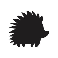 Spiky Hedgehog Silhouette – High-Quality Wildlife Clipart 