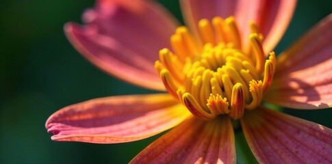 Macro shot of Bidens pilosa flower with vibrant colors and delicate details, macro, details, nature