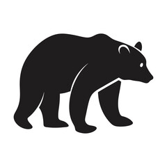 Walking Bear Silhouette – High-Quality Wildlife Clipart