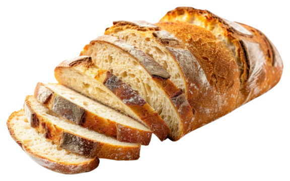 PNG Freshly baked sliced bread loaf
