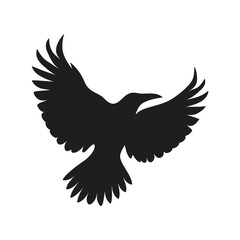 Flying Bird Silhouette Vector – High-Quality Avian Clipart