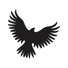 Flying Bird Silhouette Vector – High-Quality Avian Clipart