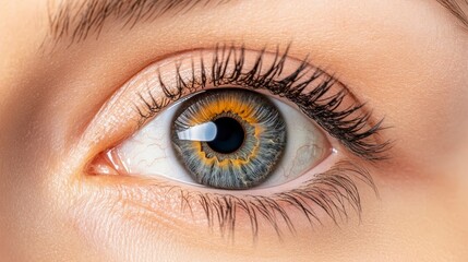Obraz premium Captivating Close-Up of Human Eye with Intricate Color Details