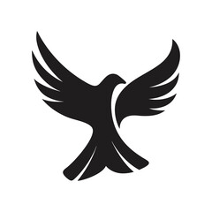 Flying Bird Silhouette Vector – High-Quality Avian Clipart