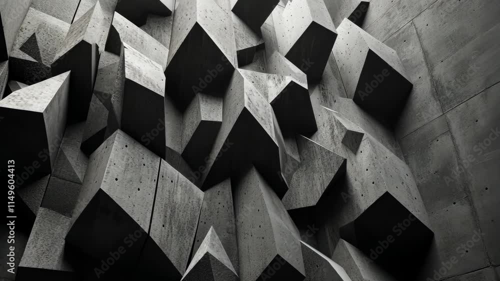 Aufkleber abstract concrete structure showcasing geometric shapes and textures in modern architecture