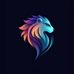 Fototapeta premium cool animal logo on dark background 