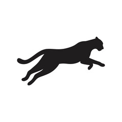 Dynamic Cheetah Running Silhouette – High-Quality Wildlife Illustration 
