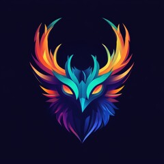 cool animal logo on dark background 