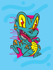 Obraz premium dinosaur vector illustration for beast reptile symbol