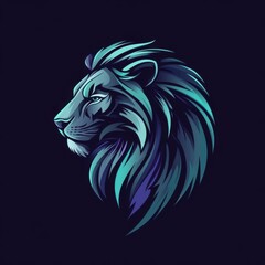 Fototapeta premium cool animal logo on dark background 