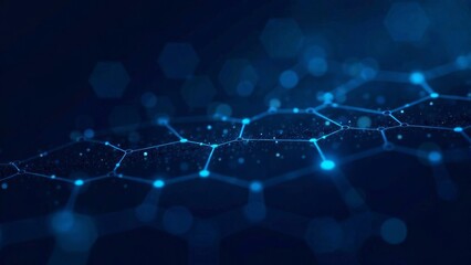 Abstract digital blue hexagons for business or science background. Suitable for medical research, tech innovation, online webinars, presentations, conferences, or forums. Vector illustration backdrop.