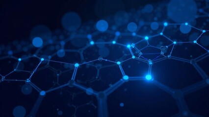 Fototapeta premium Abstract digital blue hexagons for business or science background. Suitable for medical research, tech innovation, online webinars, presentations, conferences, or forums. Vector illustration backdrop.