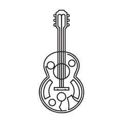 Guitar minimal icon. Instrument line vector icon for websites and mobile minimalistic flat design.