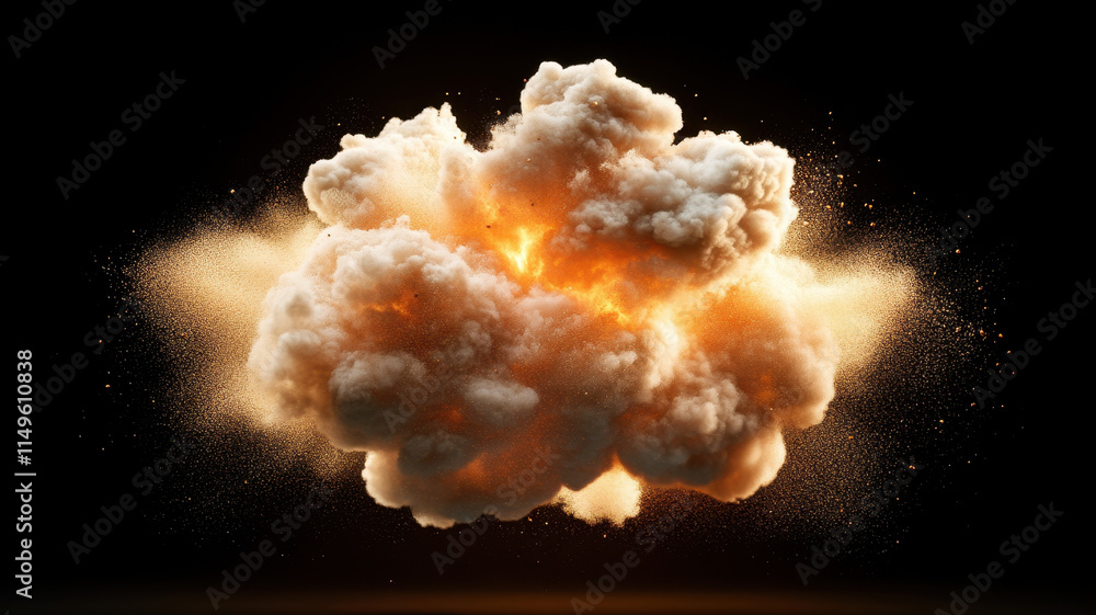 Aufkleber vivid cloud of exploding powders and spices glowing with vibrant colors, creating dramatic and inten