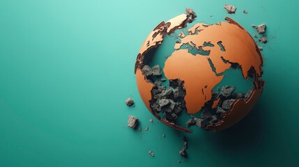 Fototapeta premium Creative Representation of Earth with Cracked Surface and Texture