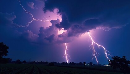 A stormy night sky with lightning and thunder, stormy night sky, cloudy