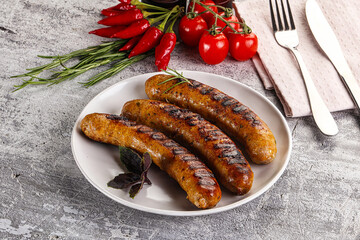 Grilled meat sausages with spices