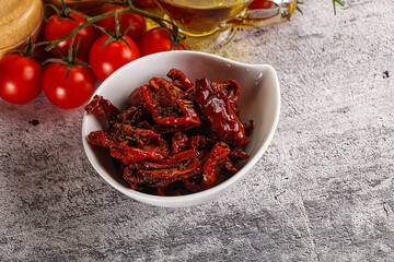 Homemade dry tomatoes with oil