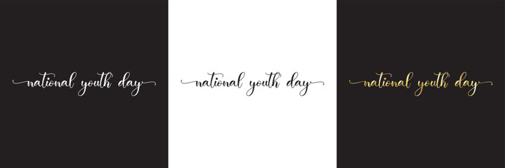 National Youth Day social media feed template.  Vector illustration. isolated on white and black background. EPS 10
