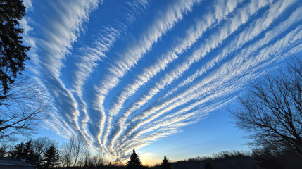 A breathtaking photograph of a cloud-filled sky, retaining the original blue-to-white gradient color balance, featuring cumulus clouds with intricate details and a sense of depth, shot from a low pers