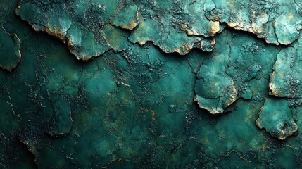 Teal and gold textured background.