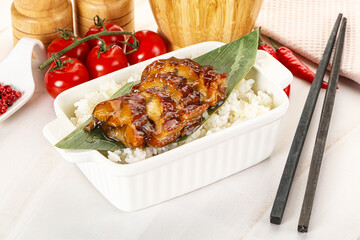 Grilled eel with steamed rice