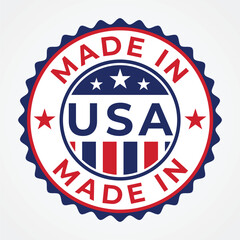 Made in USA Guarantee Badge with Flagged Theme