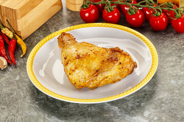 Roasted chicken leg with spices