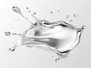 Reflective Liquid Mercury Texture With Silvery Droplets Creating Unique Shapes and Splashes