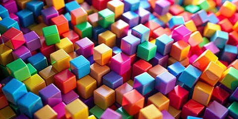 Colorful Cube Pile - Abstract Geometric Art