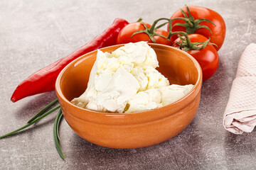Soft Philadephia cheese in the bowl