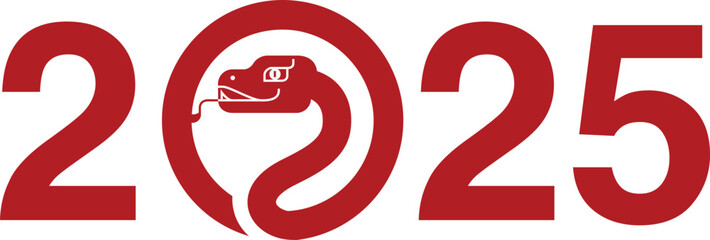 Fototapeta premium Stylized Logo Design for 2025,Year of the Snake