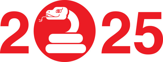 Stylized Logo Design for 2025,Year of the Snake