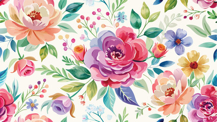 Dreamy Watercolor Floral Seamless Pattern