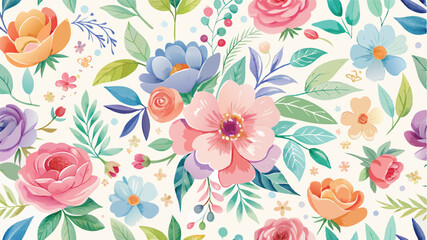 Dreamy Watercolor Floral Seamless Pattern