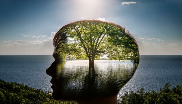 Generated image A reflective image highlighting mental health awareness and the importance of self-care