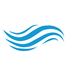 Line water wave icon. Choppy water. Vector illustration. Blue