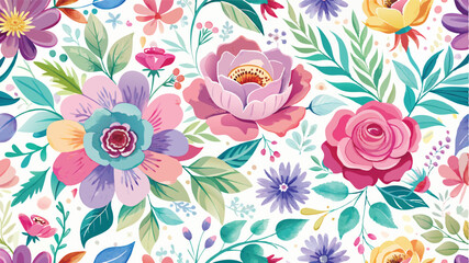 Dreamy Watercolor Floral Seamless Pattern