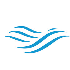 Line water wave icon. Choppy water. Vector illustration. Blue