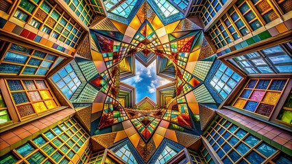 Geometric Abstract Panoramas: Shape & Color Fusion