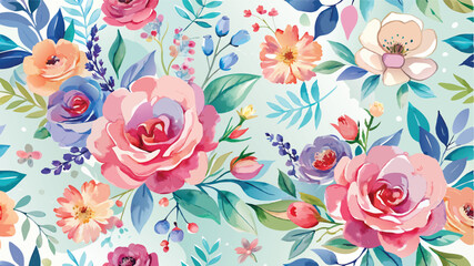 Dreamy Watercolor Floral Seamless Pattern