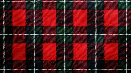 Red Green Black And White Plaid Fabric Texture