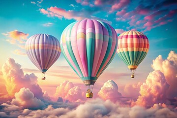 Fototapeta premium Pastel Hot Air Balloons - Travel Photography
