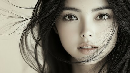 portrait of a woman with hair